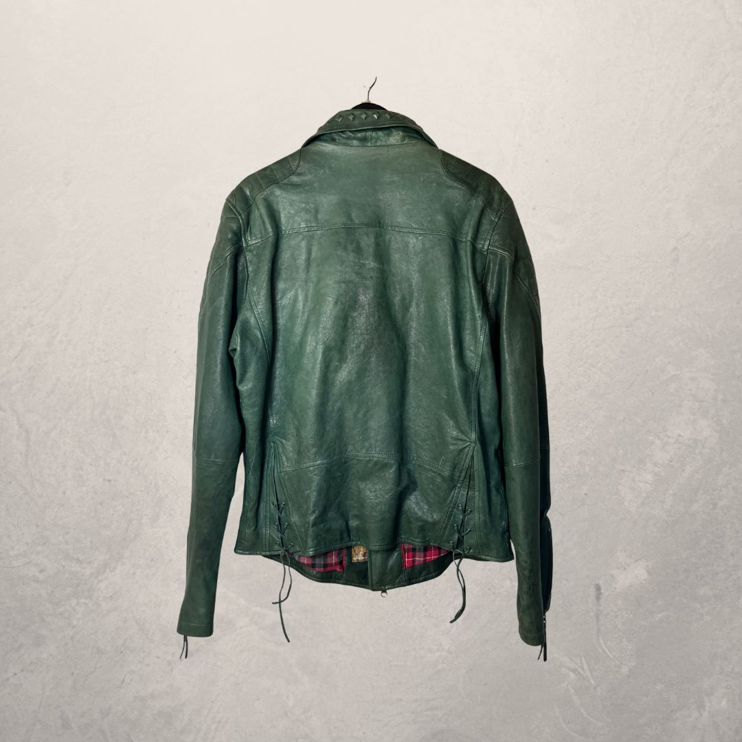 True Religion groene leren jas XL