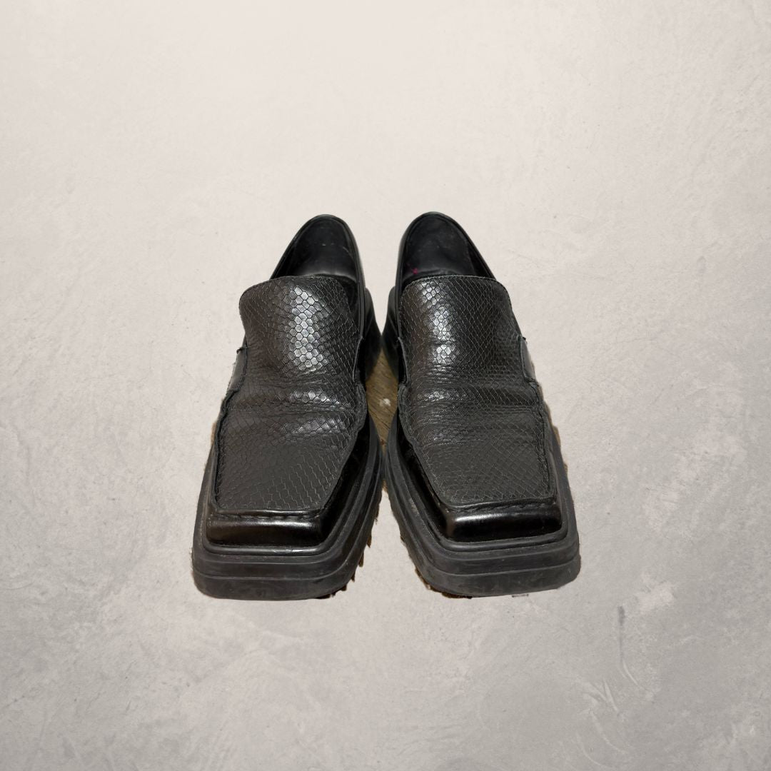 Vagabond zwarte leren schoenen met vierkante neus, maat 41