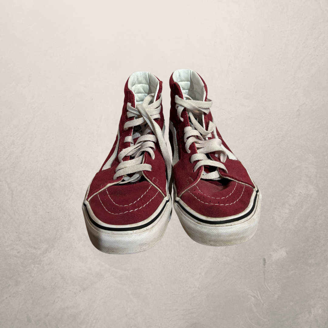 Vans red hi tops 37