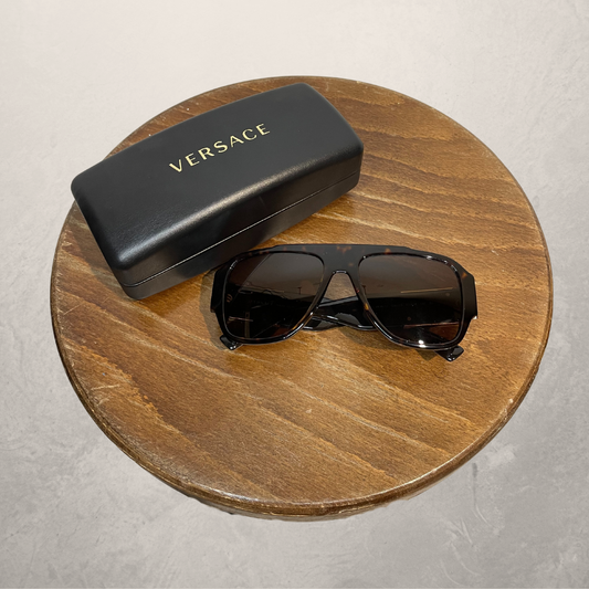 Versace VE4436U dark brown havana sunglasses w/ case