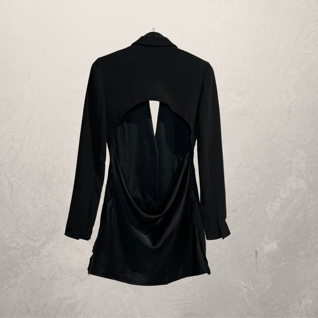 Versace black open-back blazer dress 38