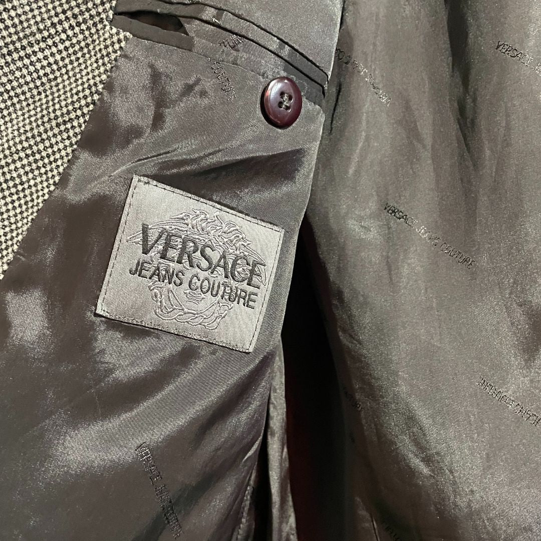 Versace grey velvet blazer 50