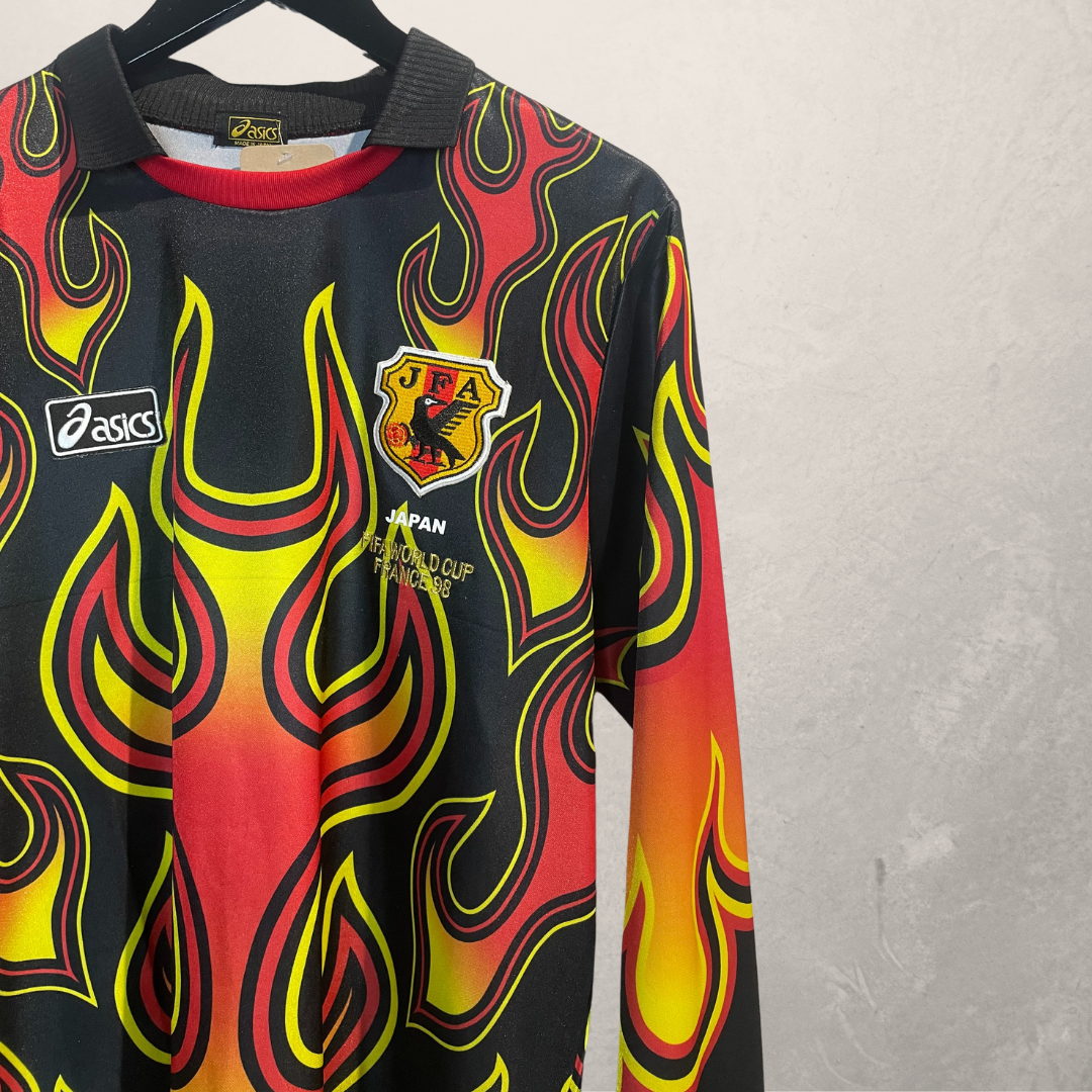 Vintage ASICS Japan flame jersey lange mouw L