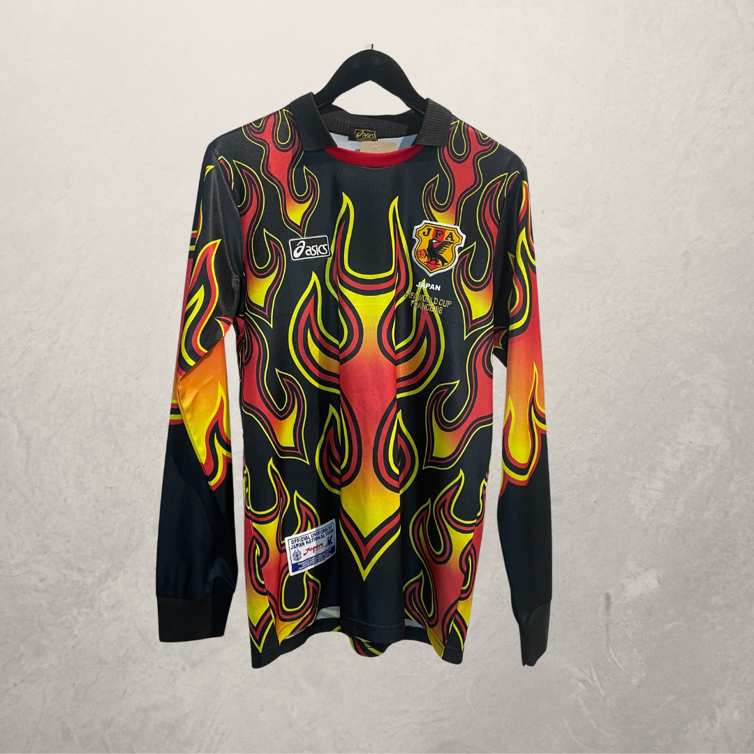 Vintage ASICS Japan flame jersey lange mouw L