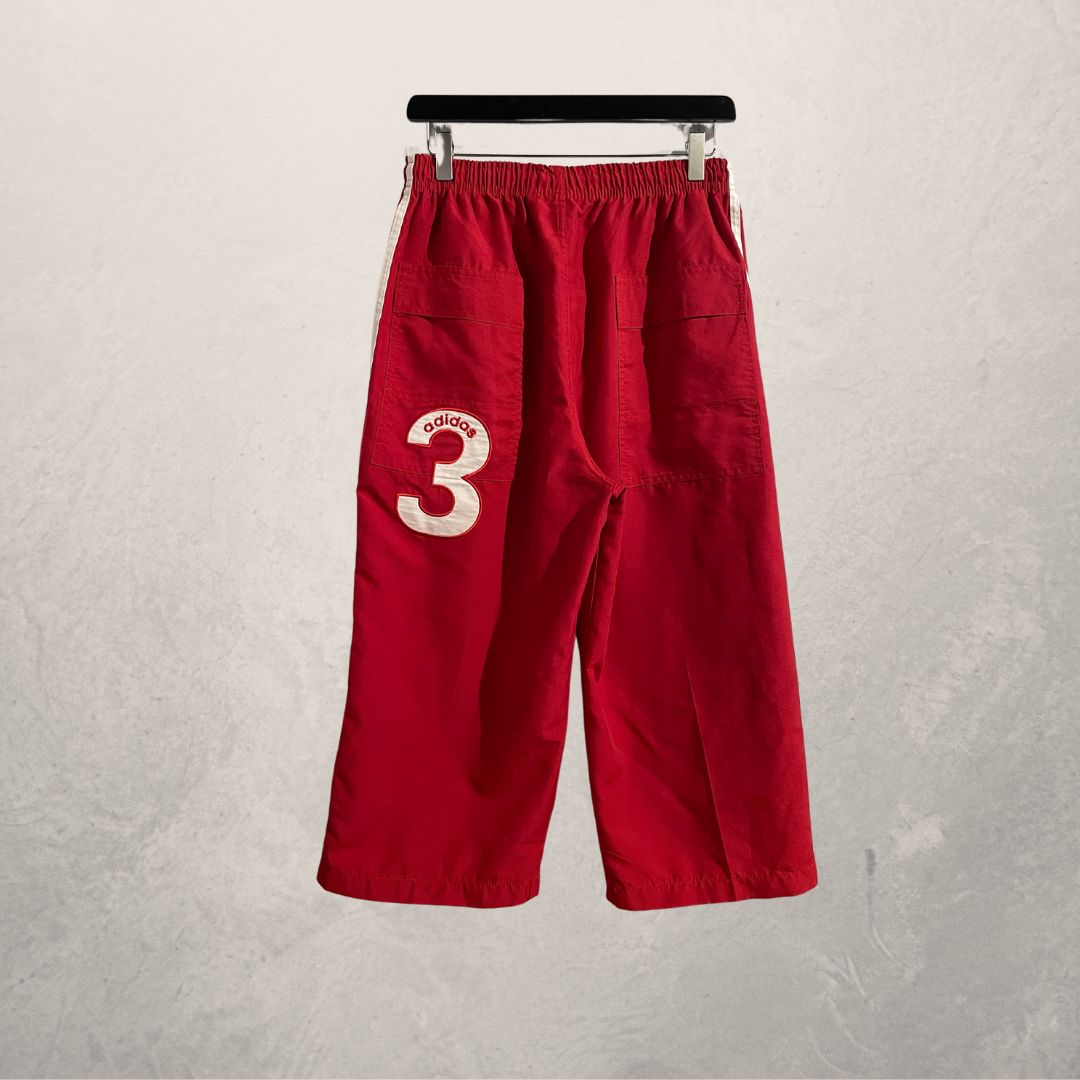 Vintage Adidas red 3/4 length track pants S/M