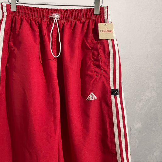 Vintage Adidas rode 3/4 lengte trainingsbroek S/M