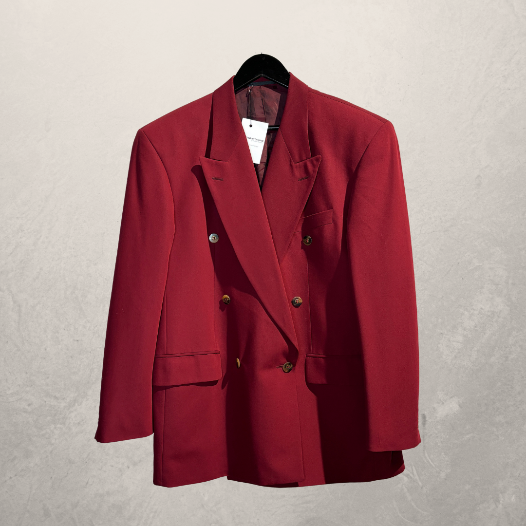 Vintage Amici bordeaux blazer 50 - Door @SelectedwithLove.nl