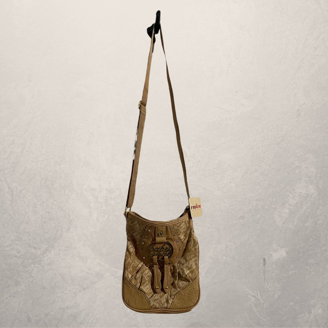 Vintage Baby Phat beige monogram crossbody tas