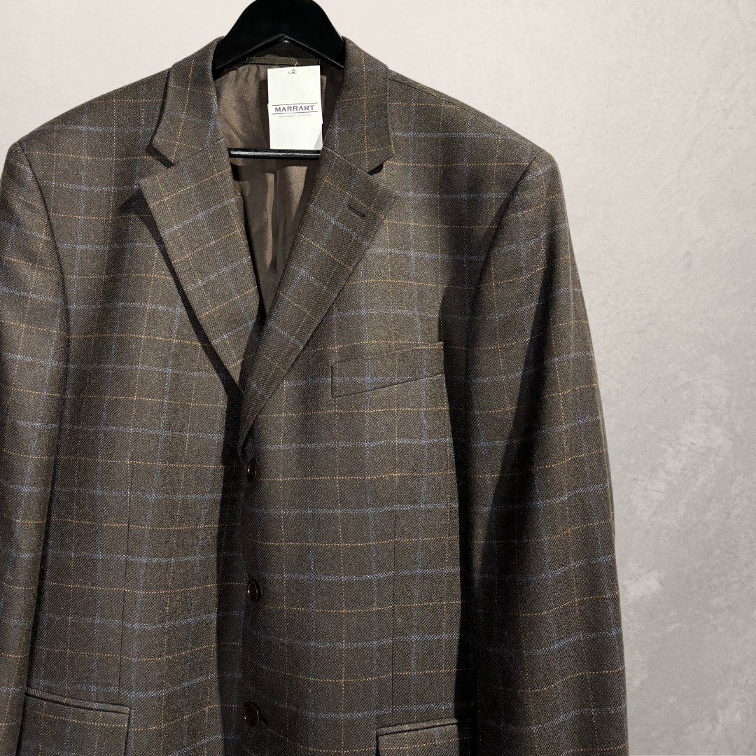 Vintage Balmain bruin geruit lippen geverfd blazer XL - door @Marrart