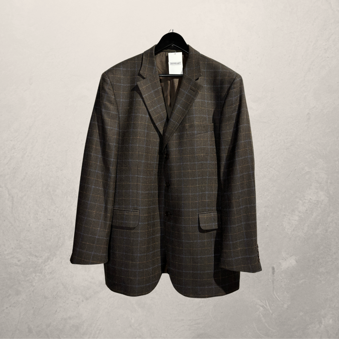 Vintage Balmain bruin geruit lippen geverfd blazer XL - door @Marrart