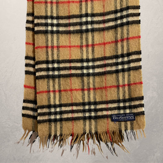 Vintage Burberry Cashmere Wolmix sjaal 110 x 20 cm