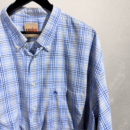Vintage Burberry blue stripe shirt XXL