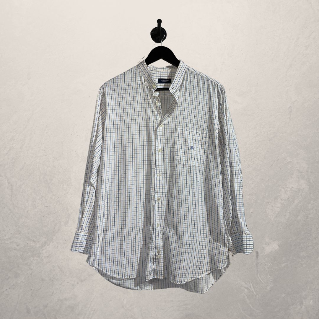 Vintage Burberry white button up shirt M