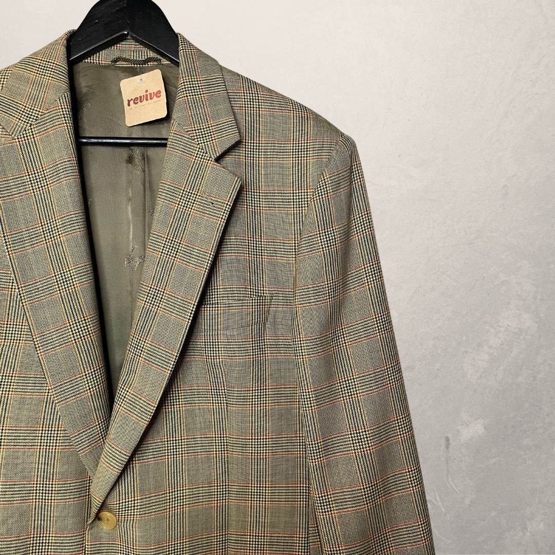 Vintage Burberry yellow check blazer M/L