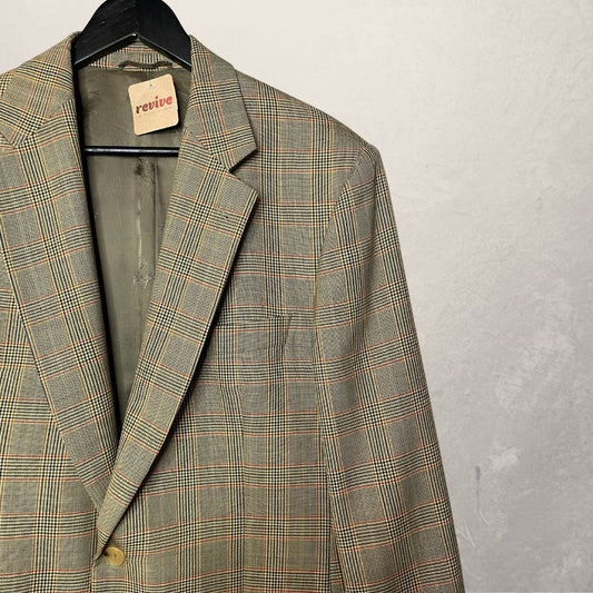 Vintage Burberry yellow check blazer M/L