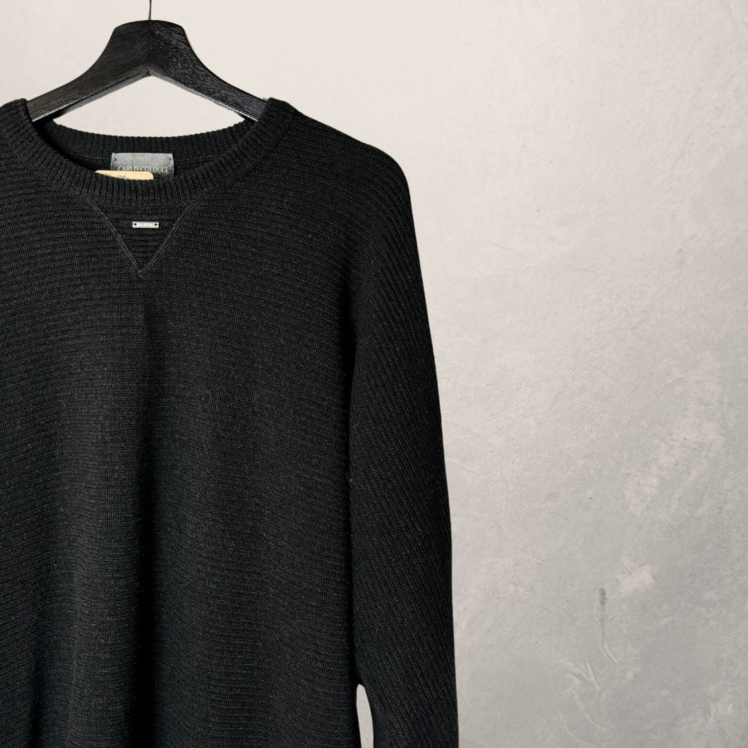 Vintage Carlo Colucci donkergrijze trui L