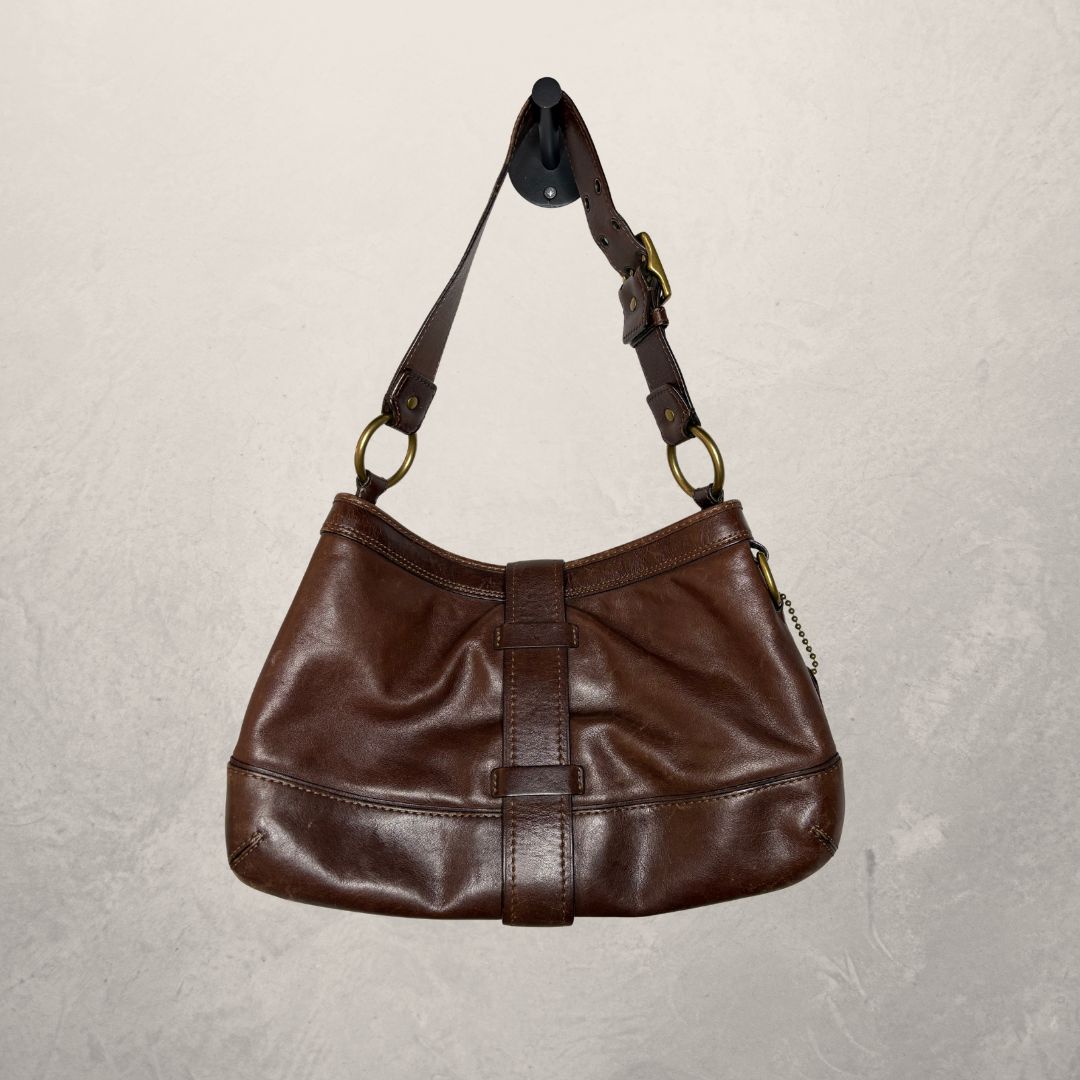 Vintage Coach brown leather handbag OS