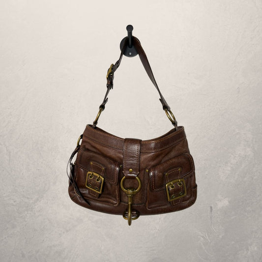 Vintage Coach brown leather handbag OS