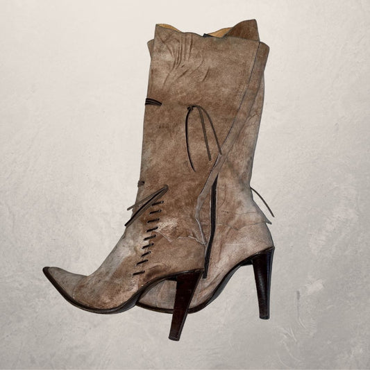 Vintage Cowboy suede heeled boots 39