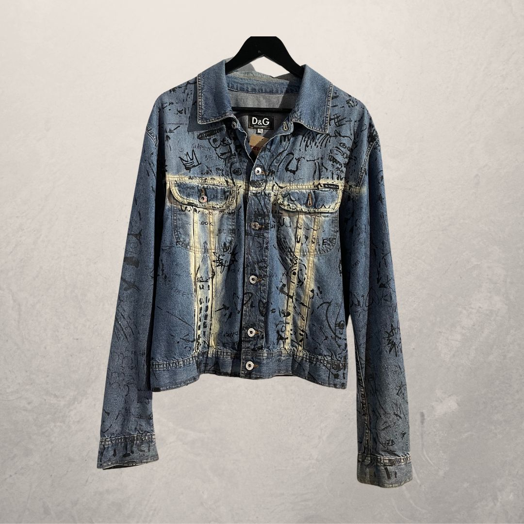 Vintage Dolce & Gabbana denim graffiti jacket L