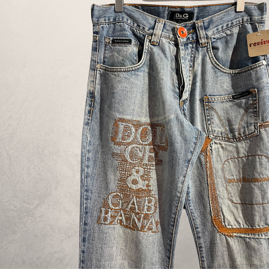 Vintage Dolce & Gabbana patch denim pants 36/38