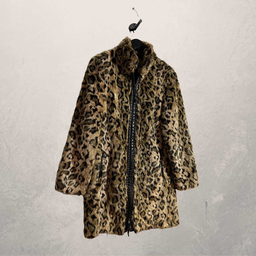 Vintage Faux fur leopard coat S/M