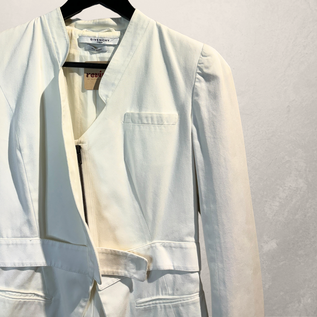 Vintage Givenchy white lace up fitted jacket S