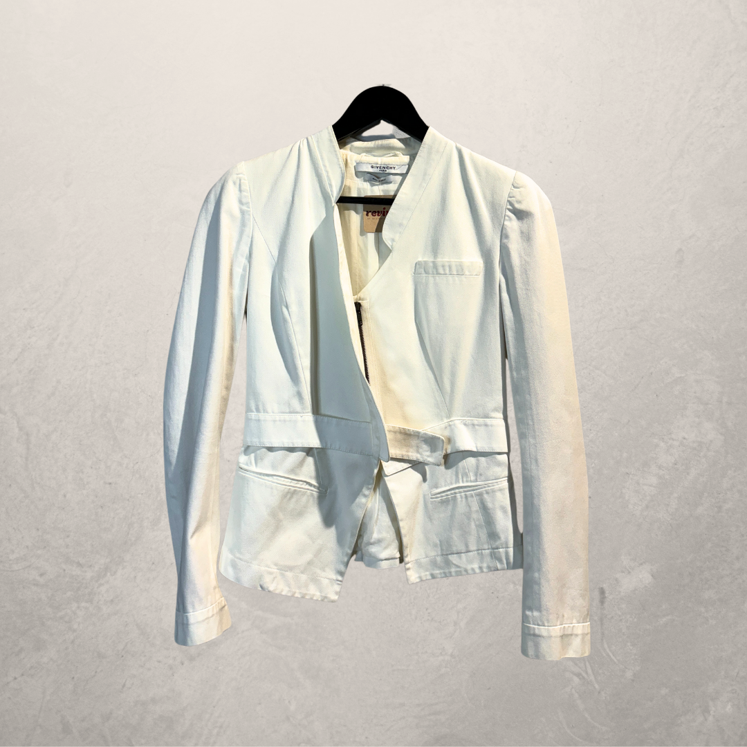 Vintage Givenchy white lace up fitted jacket S