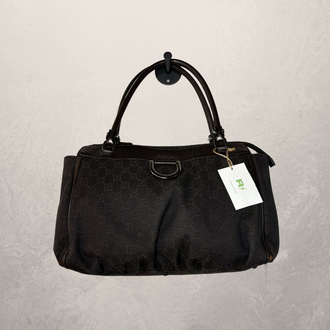 Gucci bruine Abbey-handtas met monogram - van Romae Studios