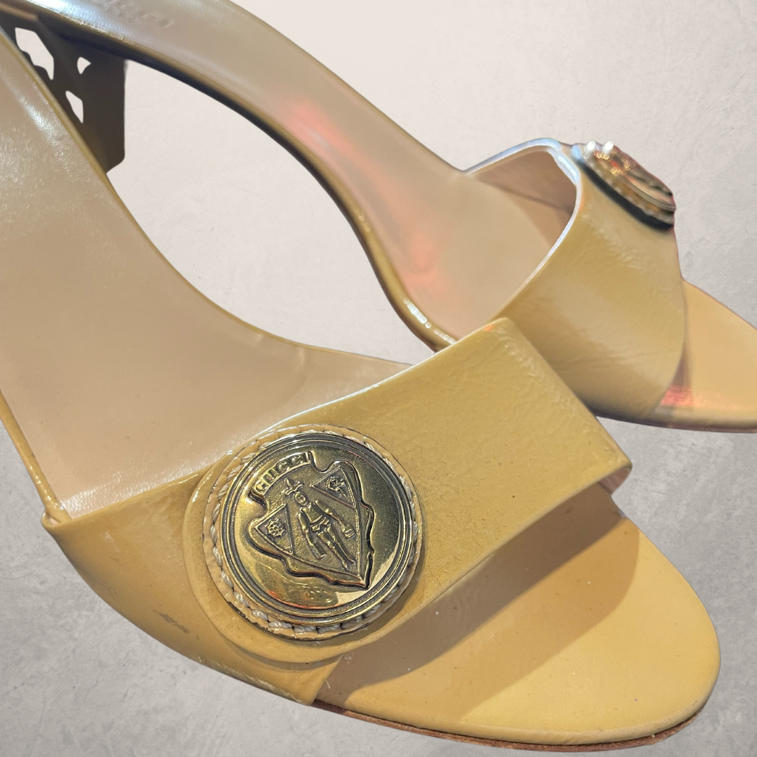 Gucci yellow mules store