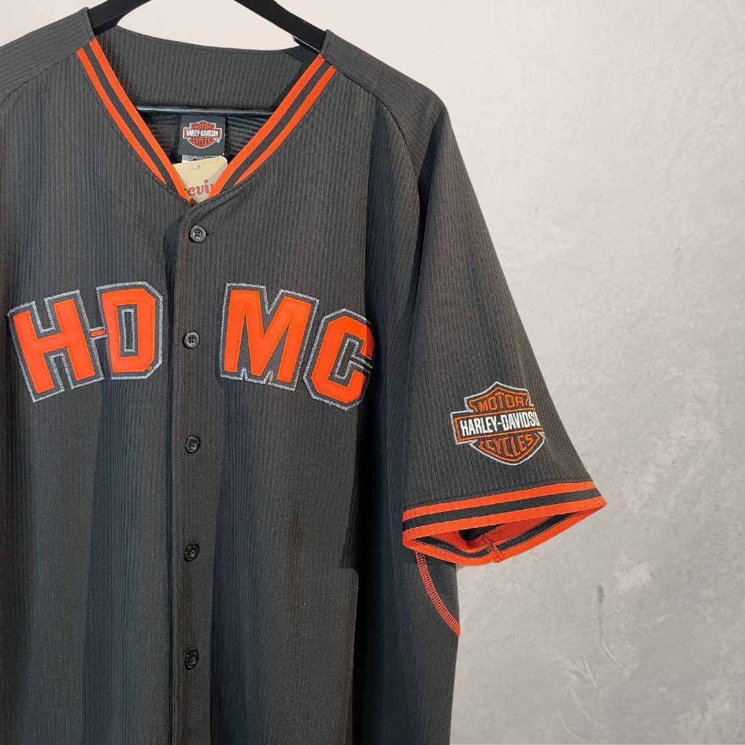 Vintage Harley Davidson zwart oranje trui L/XL