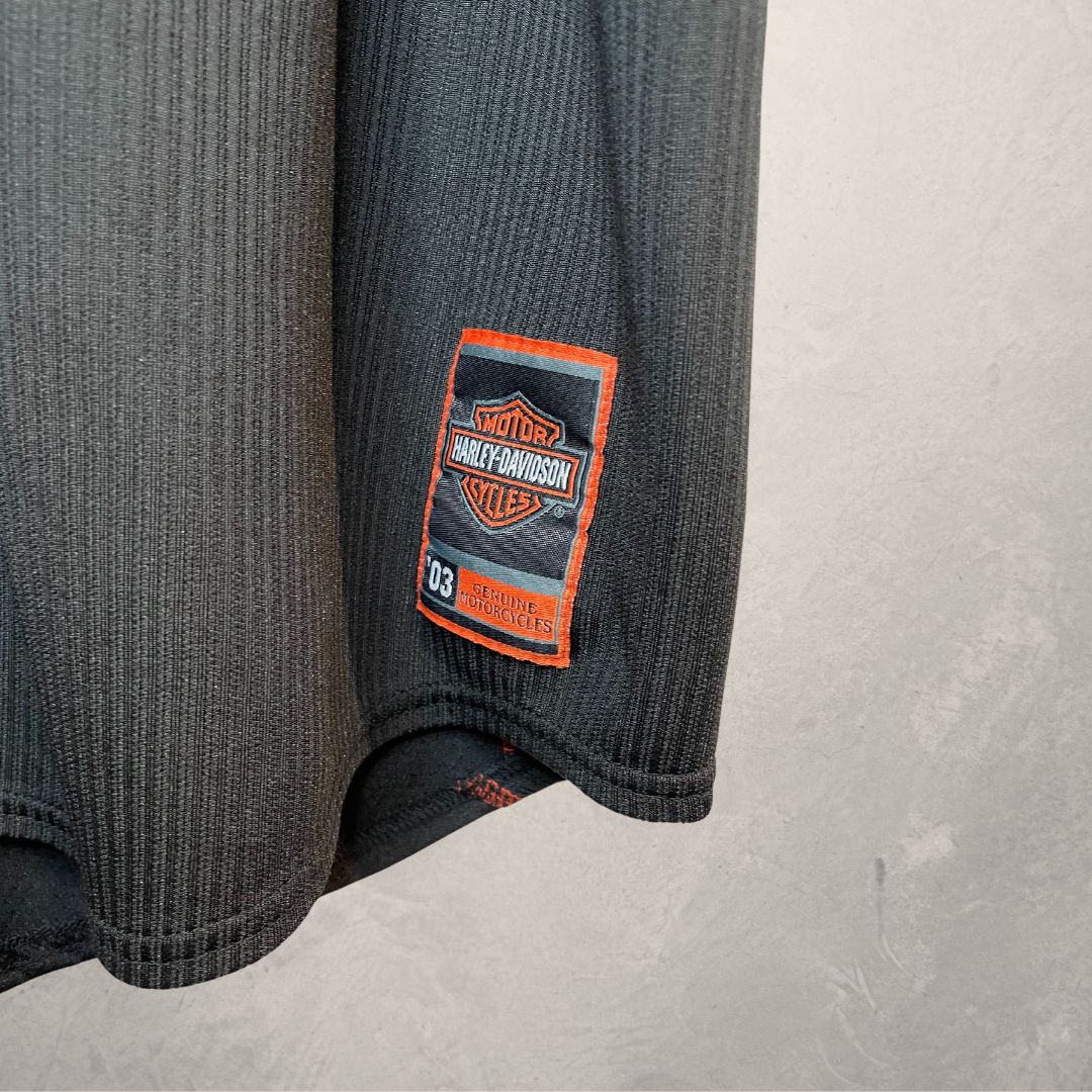 Vintage Harley Davidson zwart oranje trui L/XL