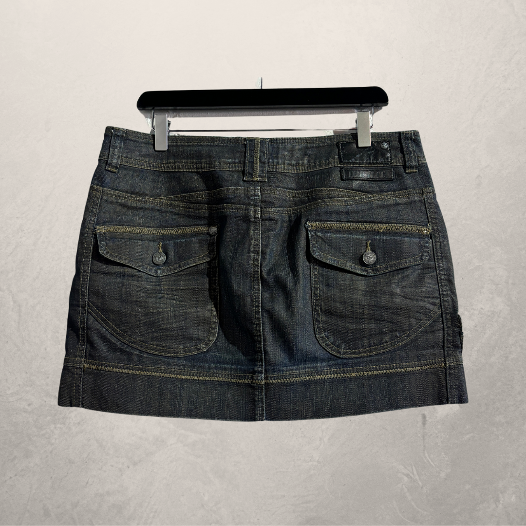 Vintage ID donkerblauwe denim rok L
