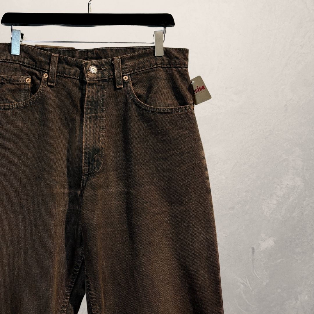 Vintage Levis bruine wassing hoge taille denim broek jeans S