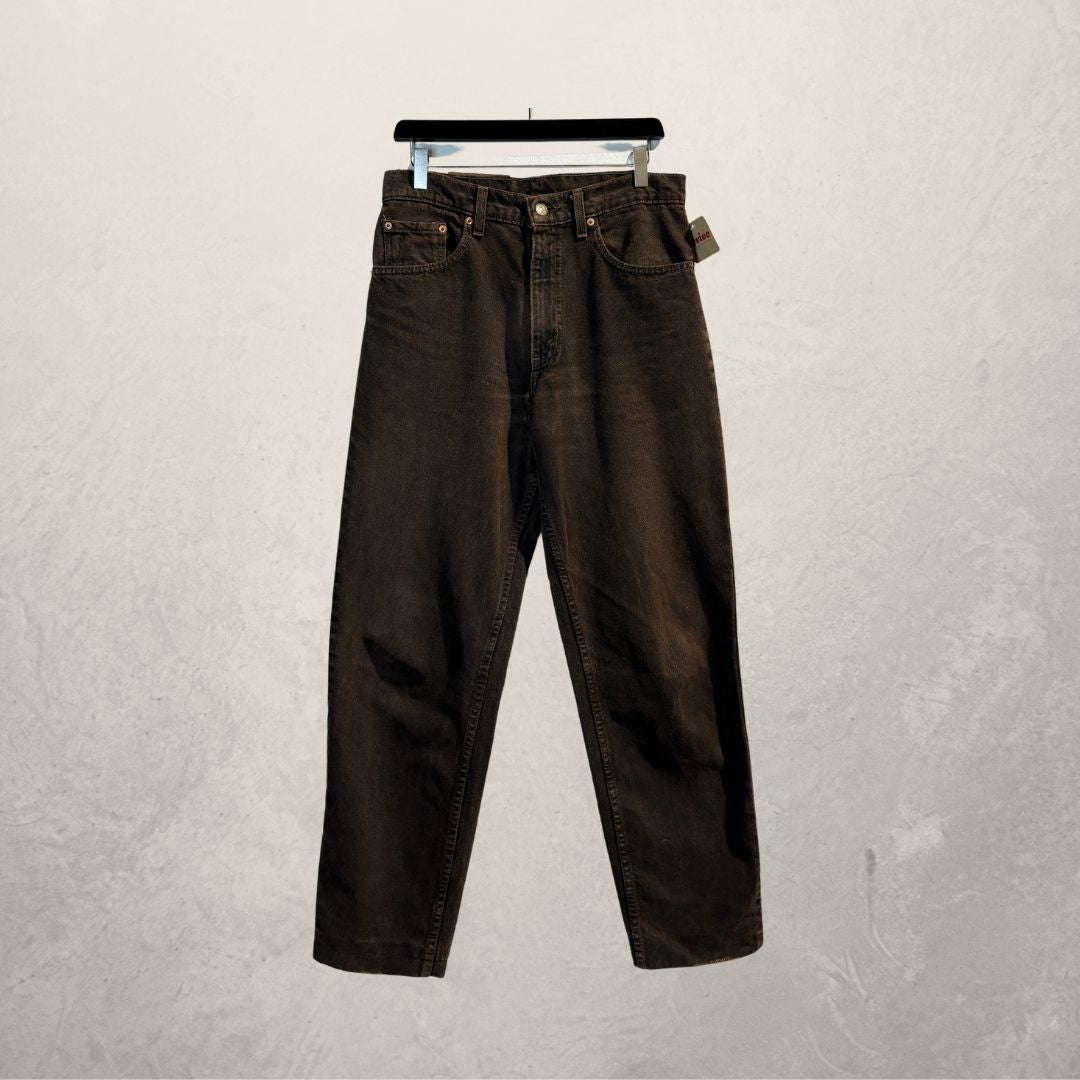 Vintage Levis bruine wassing hoge taille denim broek jeans S