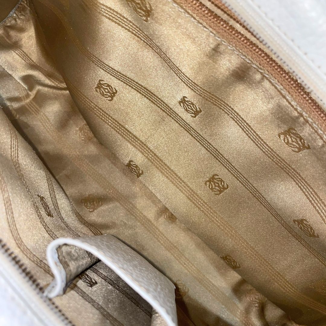 Vintage Loewe white leather handbag