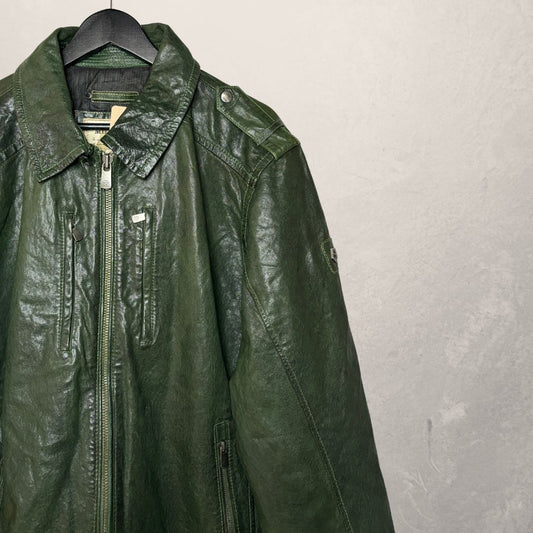 Vintage Milestone green leather jacket L/XL