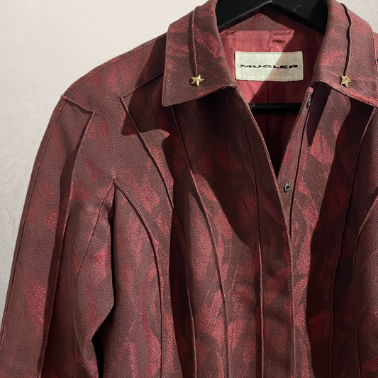 Vintage Mugler burgundy fitted jacket S