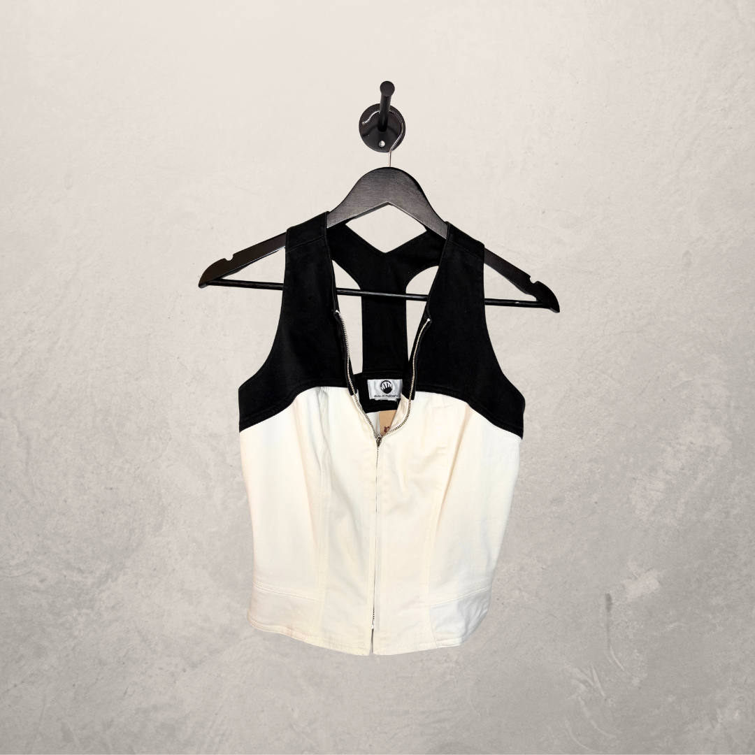Vintage Mugler katoenen haltertanktop S