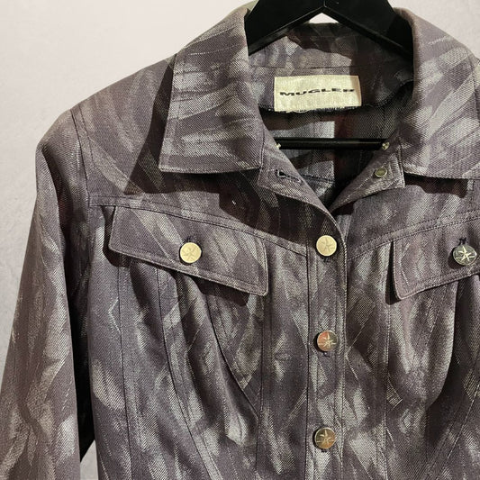 Vintage Mugler grey fitted jacket M
