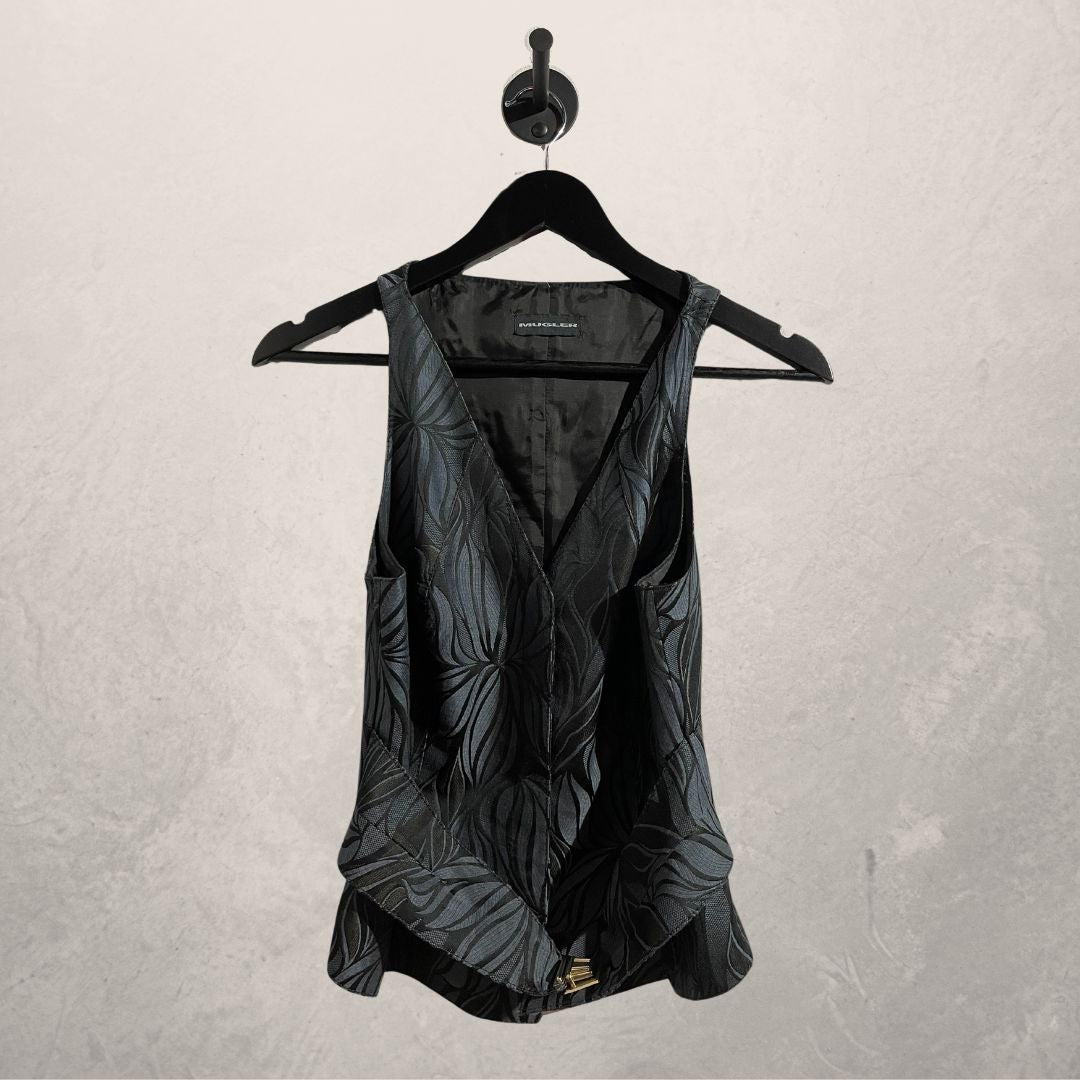Vintage Mugler navy fitted vest S