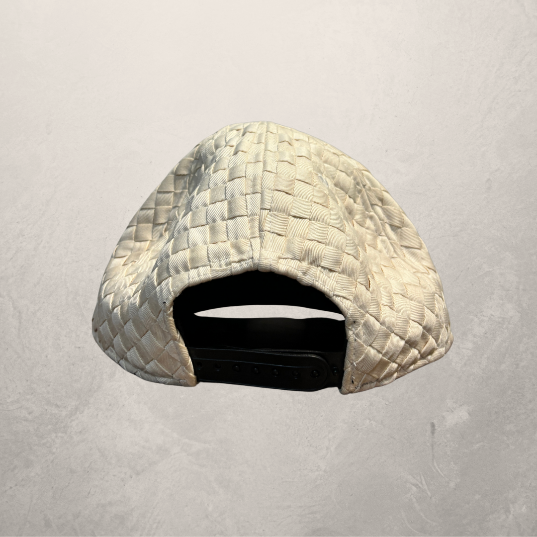 Vintage NY Yankees white leather woven cap OS