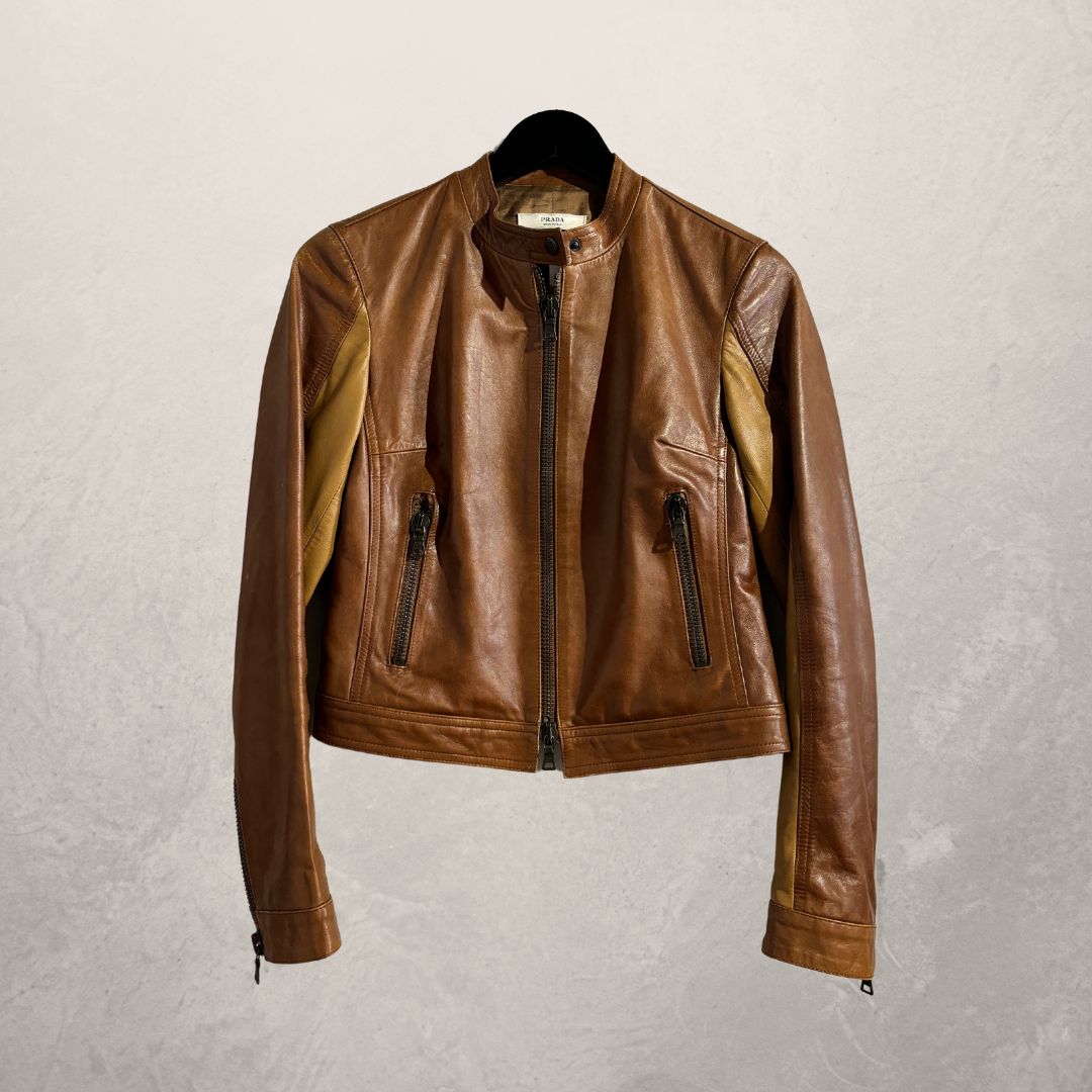 Vintage Prada Camel leather jacket S