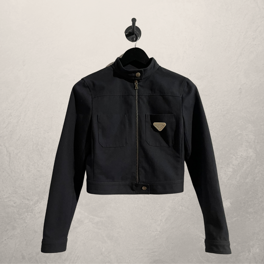 Vintage Prada zwart cropped jasje XS