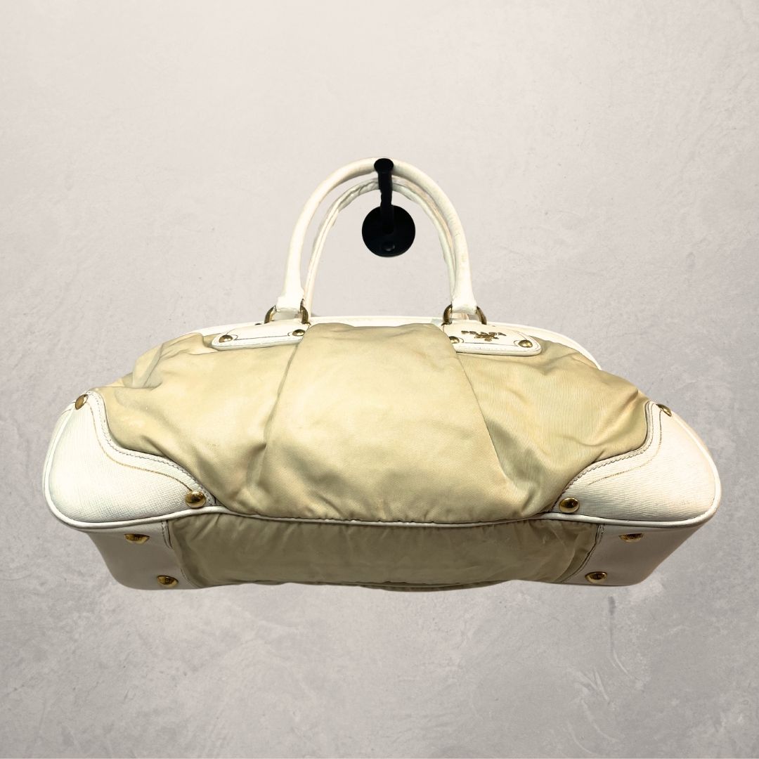 Vintage Prada white gold shoulder bag