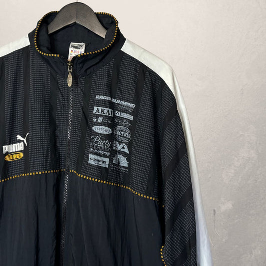 Vintage Puma zwart geel hardloopjack L