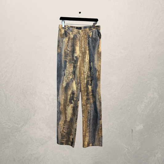 Vintage Trussardi Jeans bruine print jeans maat M