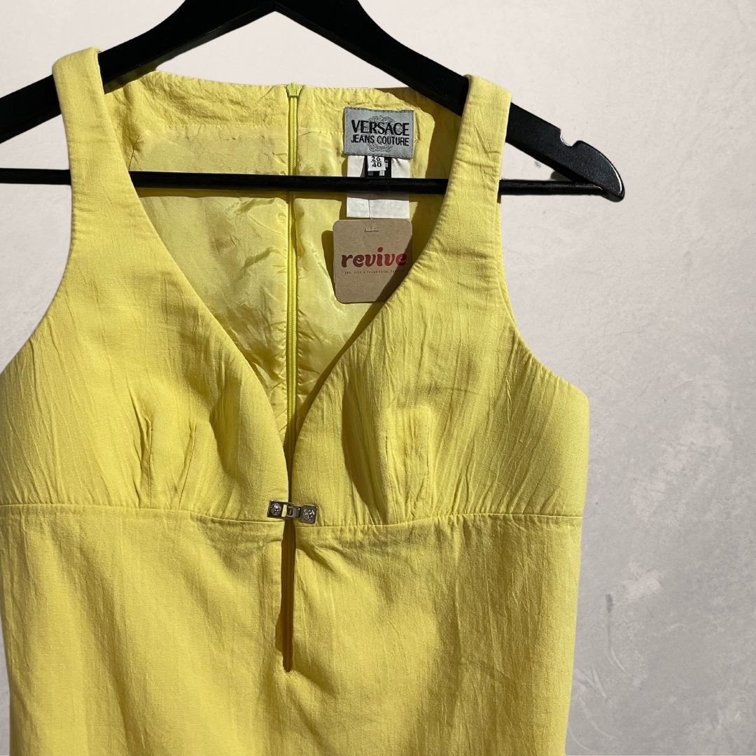 Vintage VersaceJC yellow cotton dress S
