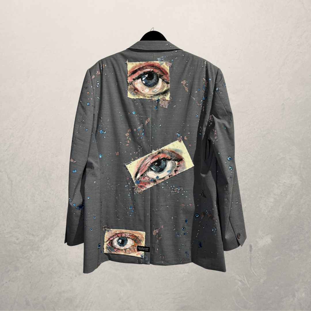 Vintage Versace grijs geverfde blazer XL - door @Marrart