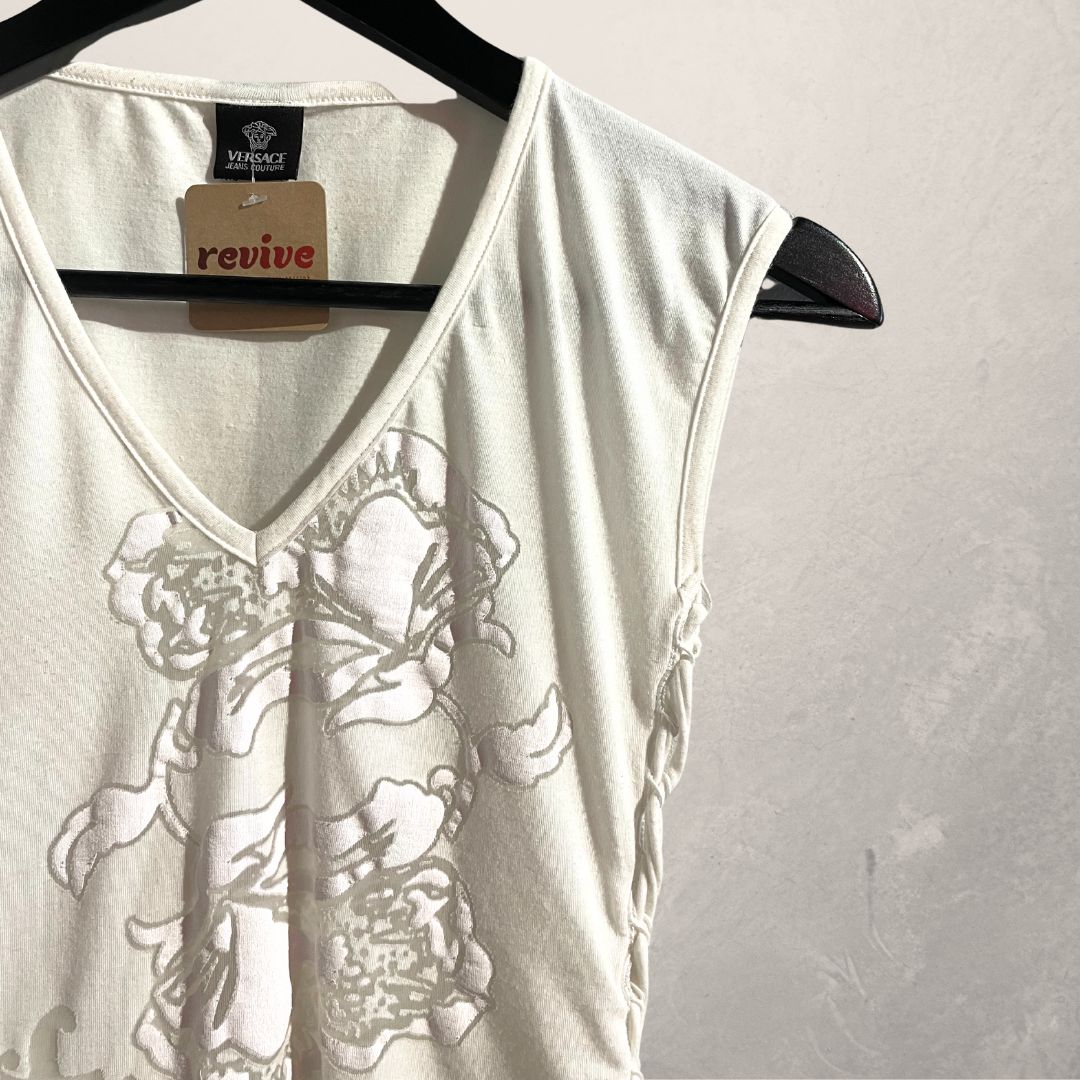 Vintage Versace white tank top S